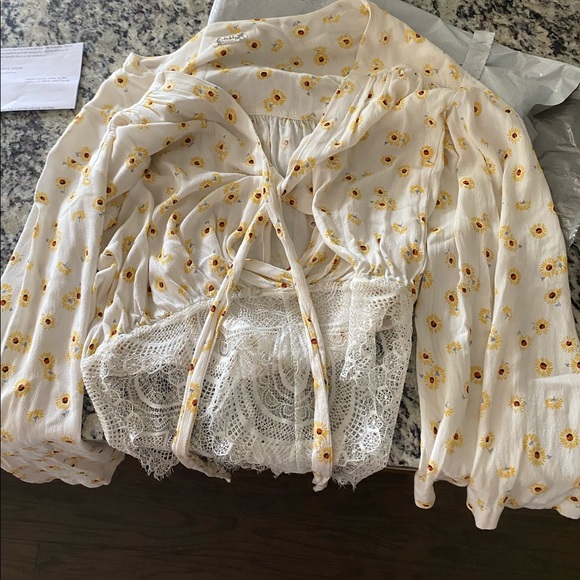 Free People Forties Feels Sunflower Bodysuit, XS - Picture 5 of 7